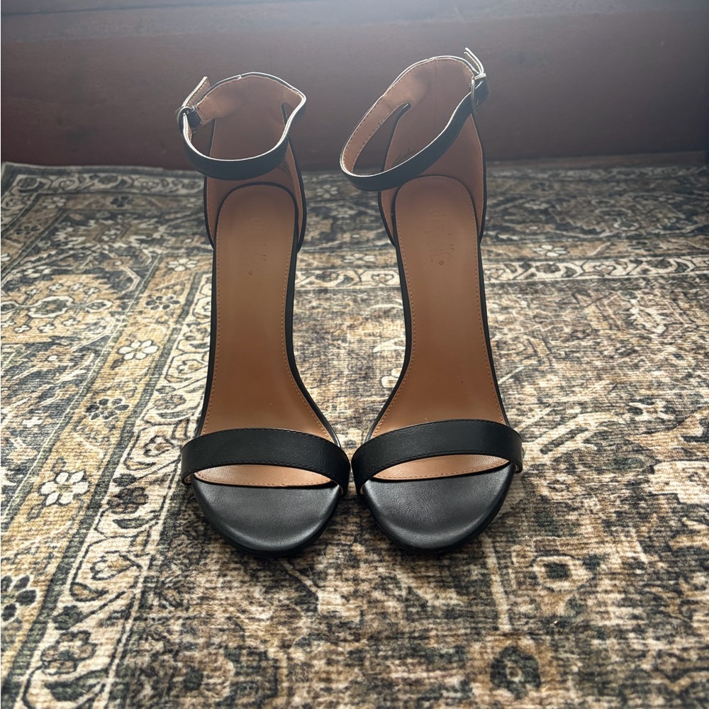 Elegant Black Ankle Strap Heels